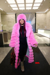 L.A. Signature Fox Fur Coat (Long) with Matching Hat